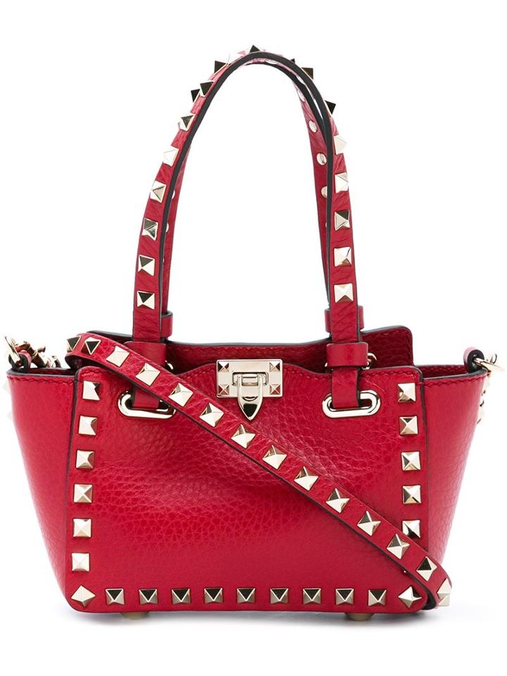 Valentino Valentino Garavani Mini 'rockstud' Trapeze Tote, Women's, Red