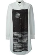 Marc By Marc Jacobs Galaxy Print Shirt Dress, Women's, Size: Medium, White, Cotton/silk