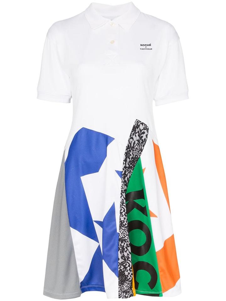 Converse X Koché Patchwork Polo Dress - White