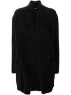 Bassike Shearling Coat, Women's, Size: 8, Black, Sheep Skin/shearling