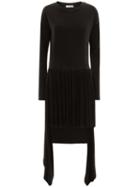 Jw Anderson A-line Pleated Jersey Dress - Black