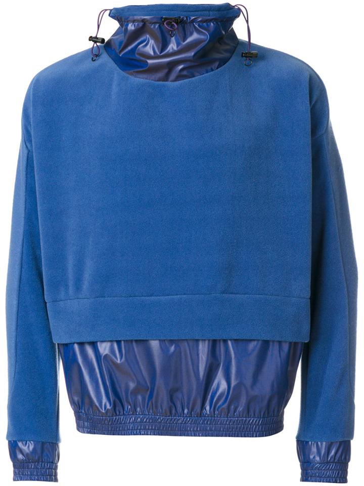 Cottweiler Layered Sweater Anorak - Blue