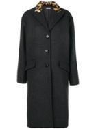 Miu Miu Faux Fur Collar Coat - Grey