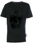 Philipp Plein Flocked Skull T-shirt - Black