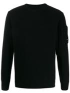Cp Company Ribbed Detail Crew Neck Sweater - Black