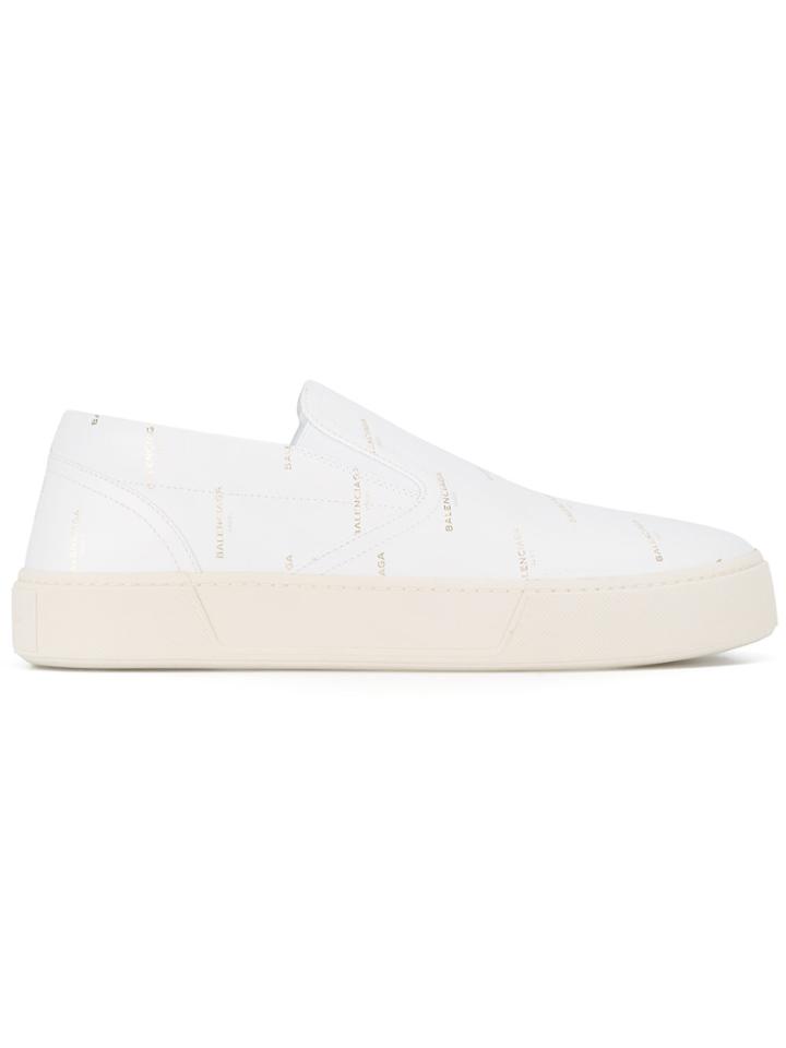 Balenciaga New Logo Sip On Sneakers - White