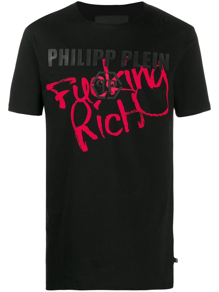 Philipp Plein T-shirt Black Cut Round Neck Original