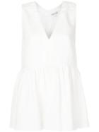Elizabeth And James Peplum Hem Top - White