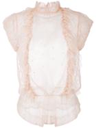 Zadig & Voltaire Tulle Ruffle Blouse - Nude & Neutrals