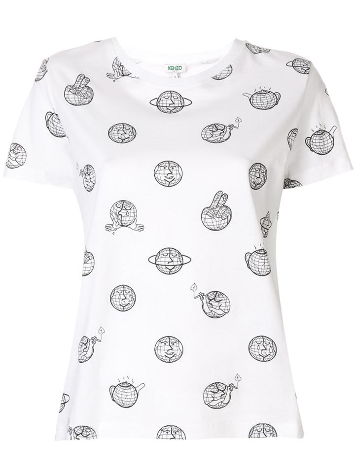 Kenzo World Print T-shirt - White