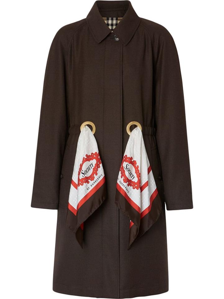 Burberry Scarf Detail Car Coat - Brown