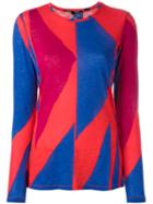 Proenza Schouler Geometric Print T-shirt, Women's, Size: Medium, Red, Cotton
