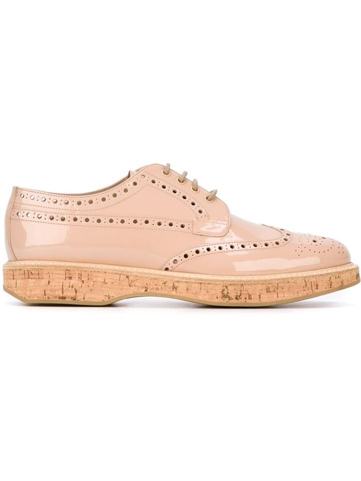 Church S Cork Sole Brogues, Women's, Size: 35, Pink/purple, Patent Leather/leather/rubber