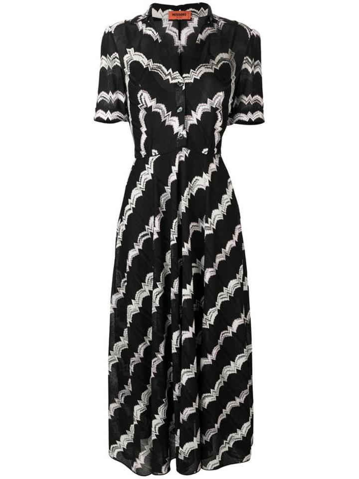 Missoni Intarsia Knit Flared Dress - Black