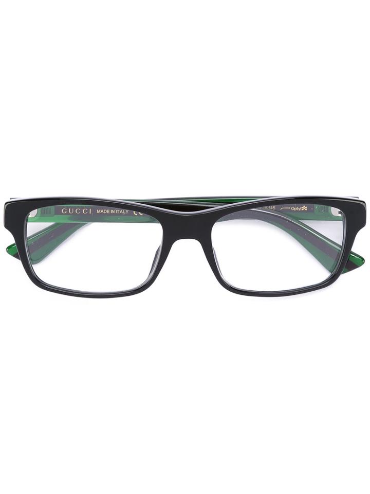 Gucci Eyewear Square Glasses, Black, Plastic