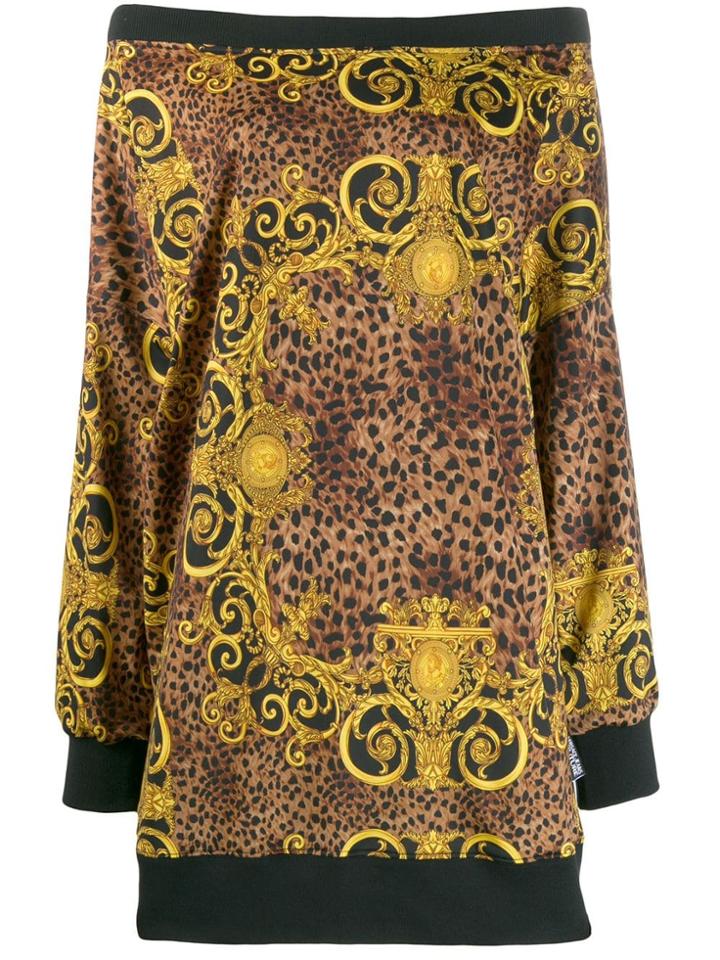Versace Jeans Couture Leopard Baroque Print Dress - Neutrals