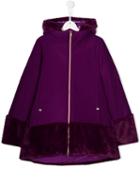 Herno Kids Two Tone Coat - Purple