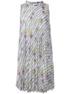 Ultràchic - Gramophone Print Dress - Women - Polyester/acetate/pbt Elite - 44, Women's, White, Polyester/acetate/pbt Elite