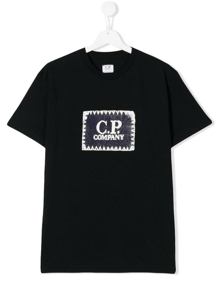 Cp Company Kids Contrast Logo T-shirt - Black