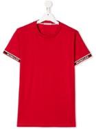 Moncler Kids Teen Logo Print Detail T-shirt - Red