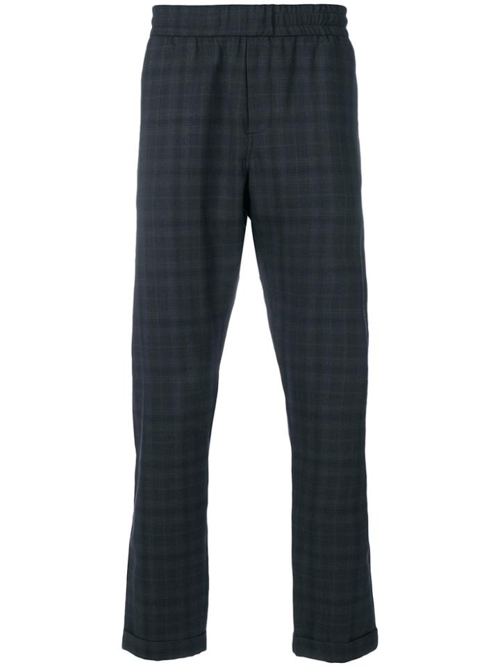 Ps By Paul Smith Check Straight-leg Trousers - Blue
