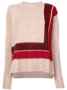 Derek Lam 10 Crosby Crewneck Blanket Sweater - Red