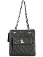 Chanel Vintage Turn-lock Mini Chain Tote Bag - Black