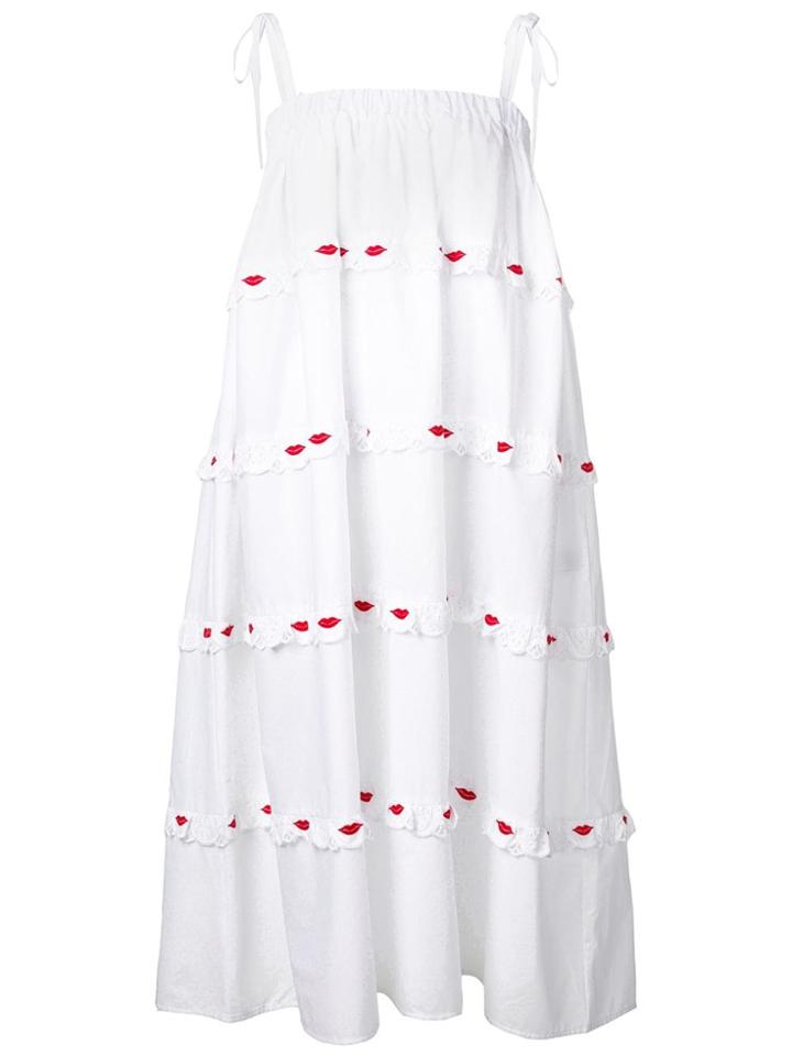 Vivetta Embroidered Lips Dress - White