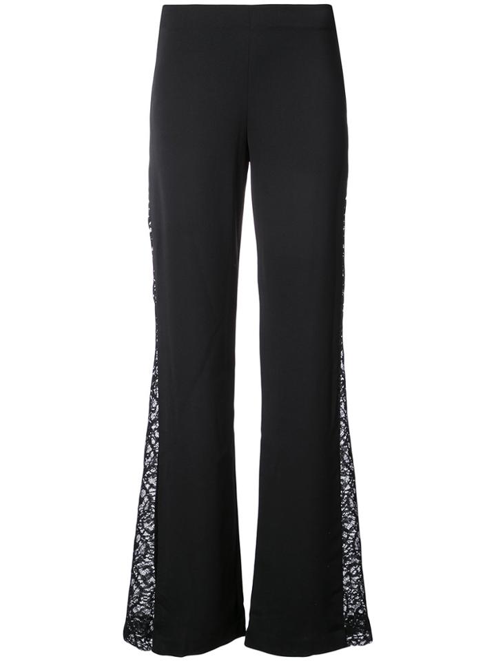 Alice+olivia Lace Side Panelled Flared Trousers - Black