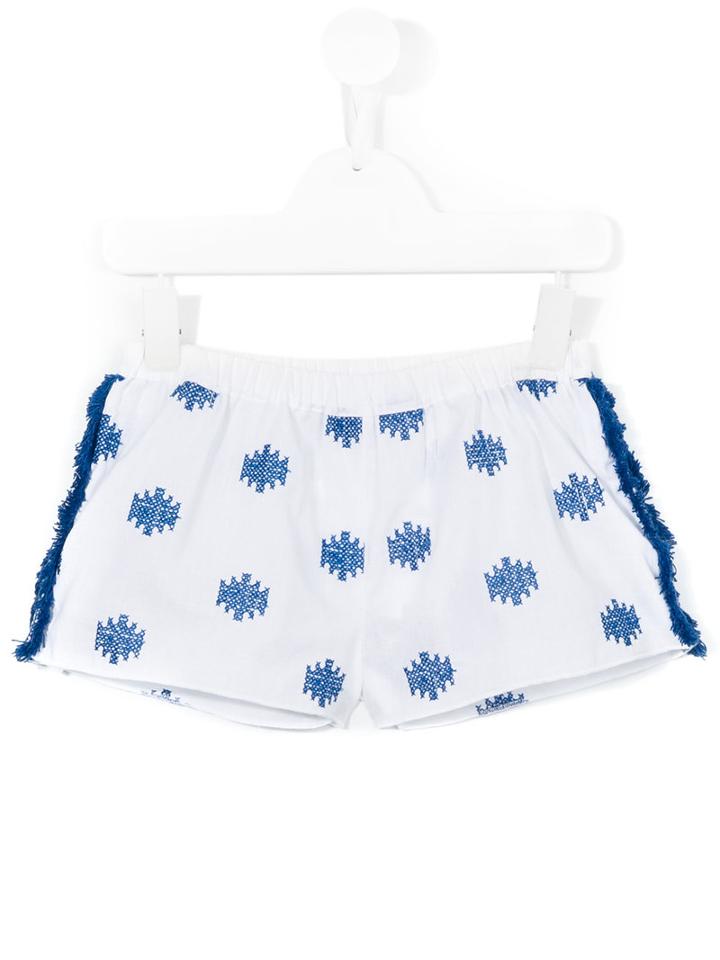 Douuod Kids Embroidered Shorts, Girl's, Size: 12 Yrs, White