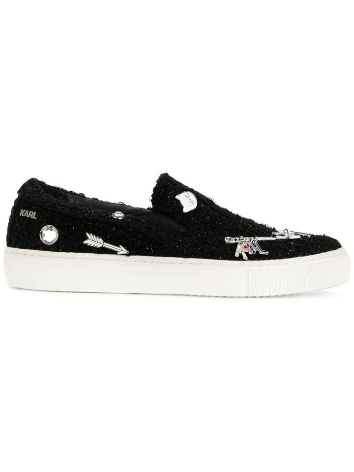 Karl Lagerfeld Kupsole Souvenir Pin Sneakers - Black