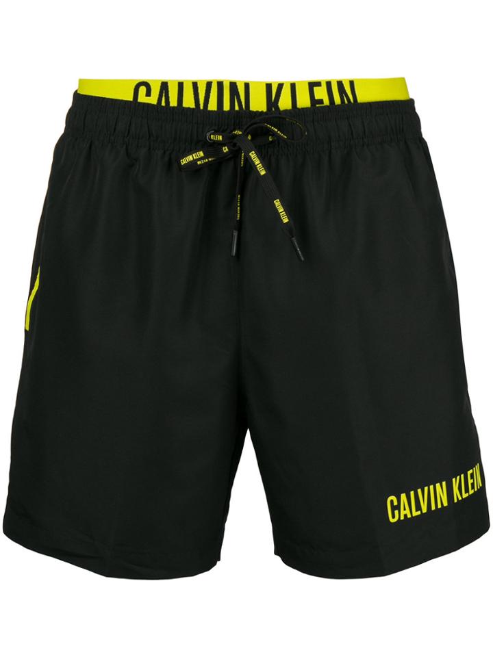 Calvin Klein Underwear Double Waistband Swim Shorts - Black