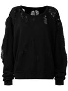 Unravel Project - Destroyed Effect Sweatshirt - Women - Cotton - S, Women's, Black, Cotton