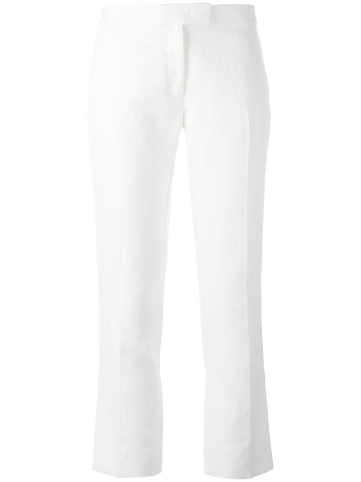 Joseph Cropped Flared Trousers, Women's, Size: 42, White, Cotton/ramie