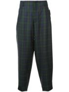 Comme Des Garçons Homme Plus Tartan Drop Crotch Trousers - Blue