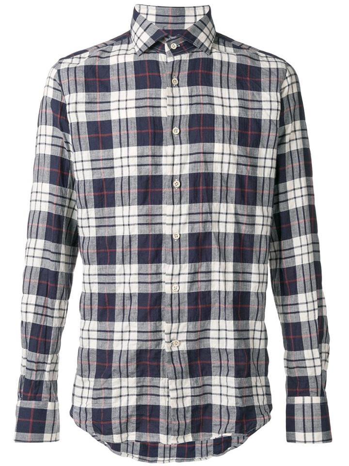 Glanshirt Checked Button Shirt - Blue