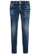 Dsquared2 Super Skinny Cropped Jeans - Blue