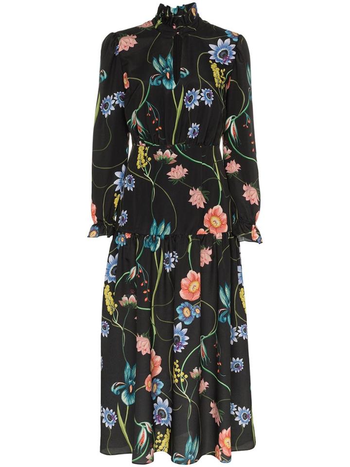 Borgo De Nor Eugenia Floral Print Keyhole Dress - Black