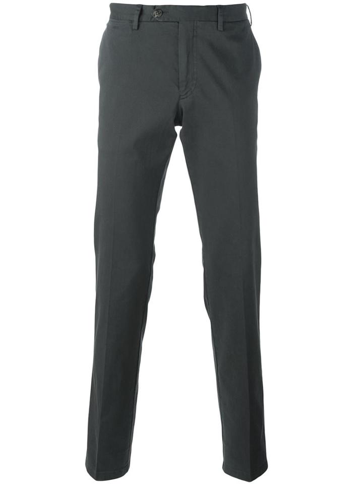 Canali Classic Chinos, Men's, Size: 52, Grey, Cotton/spandex/elastane