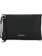 Salvatore Ferragamo Zipped Clutch, Women's, Black