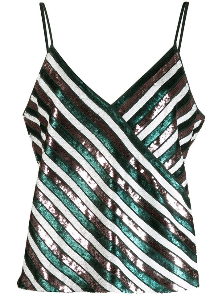 Diane Von Furstenberg Sequin Striped Tank Top - Pink