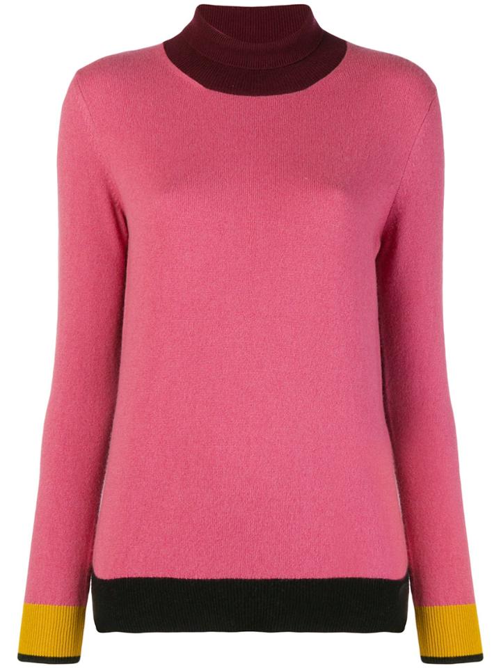 Etro Colourblock Turtleneck Sweater - Pink & Purple