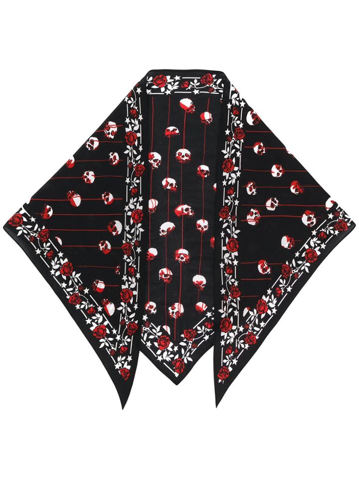 Rockins Skull Bandana Scarf - Black