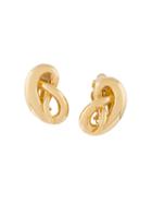 Givenchy Vintage 'knot' Clip-on Earrings, Women's, Yellow/orange