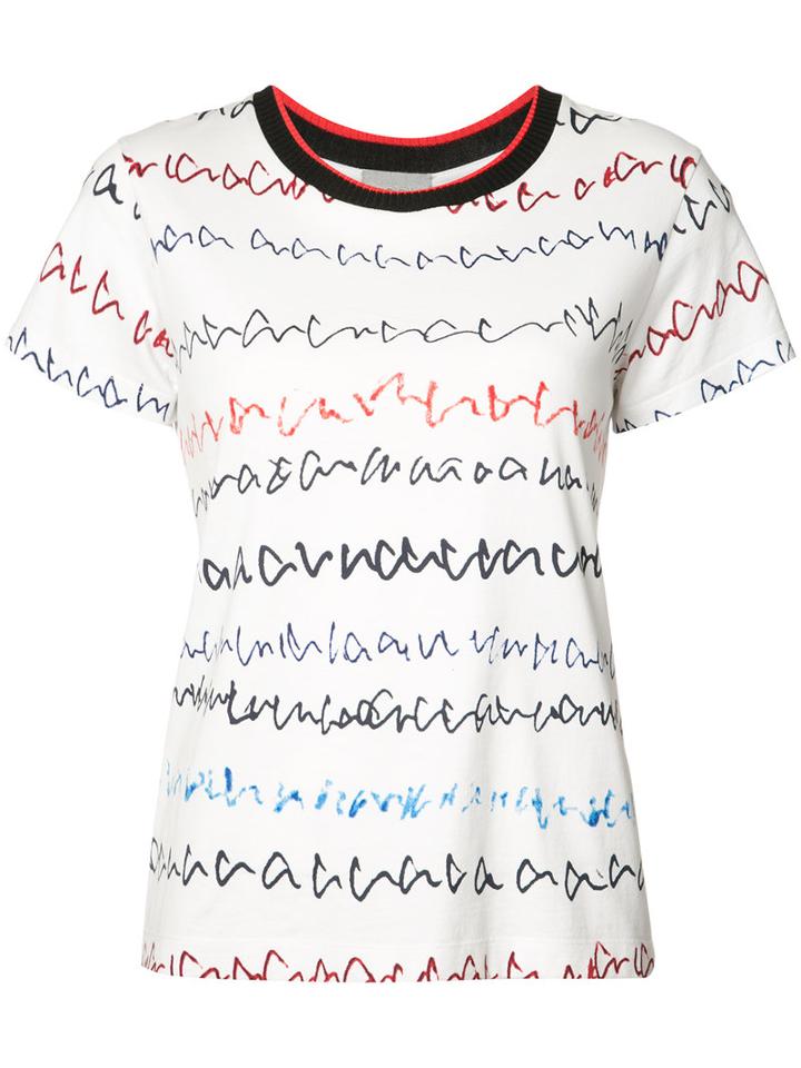 Grey Jason Wu - Printed T-shirt - Women - Cotton - Xs, White, Cotton