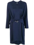 Carven Pearl Hook Belted Dress - Blue