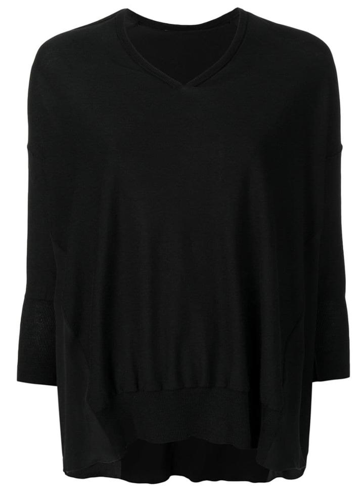 Maison Flaneur Draped Fitted Sweater - Black
