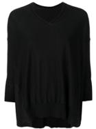 Maison Flaneur Draped Fitted Sweater - Black