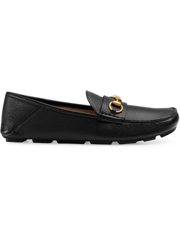 Gucci Leather Driver With Horsebit - Black