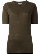 Isabel Marant Étoile - 'keiran' T-shirt - Women - Linen/flax - S, Green, Linen/flax